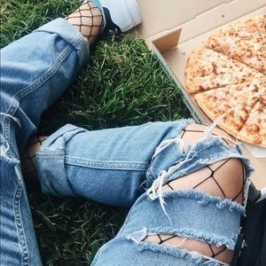 H&M Boyfriend Ripped Jeans Jeans Low Waisted